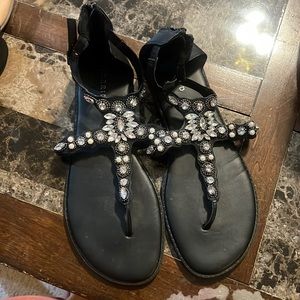 Torrid buckle and zip sandals